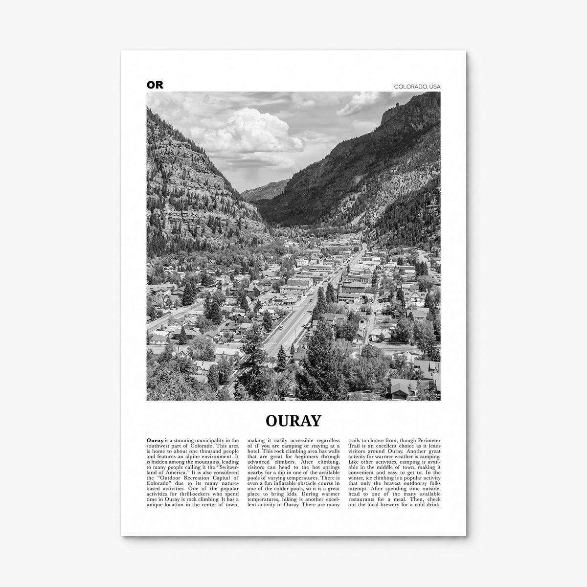 Ouray Newspaper Poster, print only (unframed)