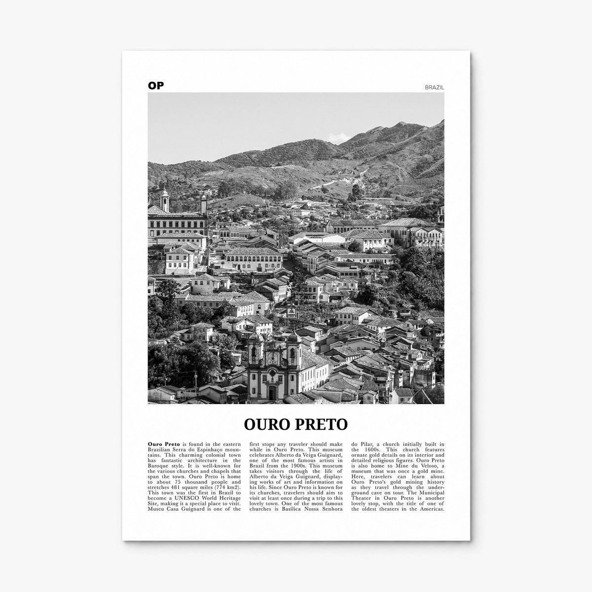 Ouro Preto Newspaper Poster, print only (unframed)
