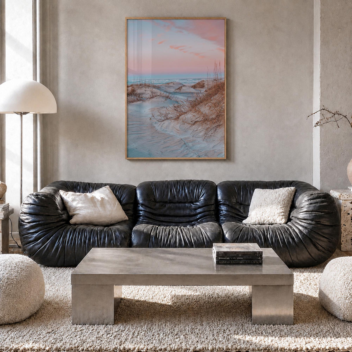 Outer Banks no. 3 colorful photo poster of North Carolina & Virginia, USA – vertical wall art in natural wood frame, hanging
