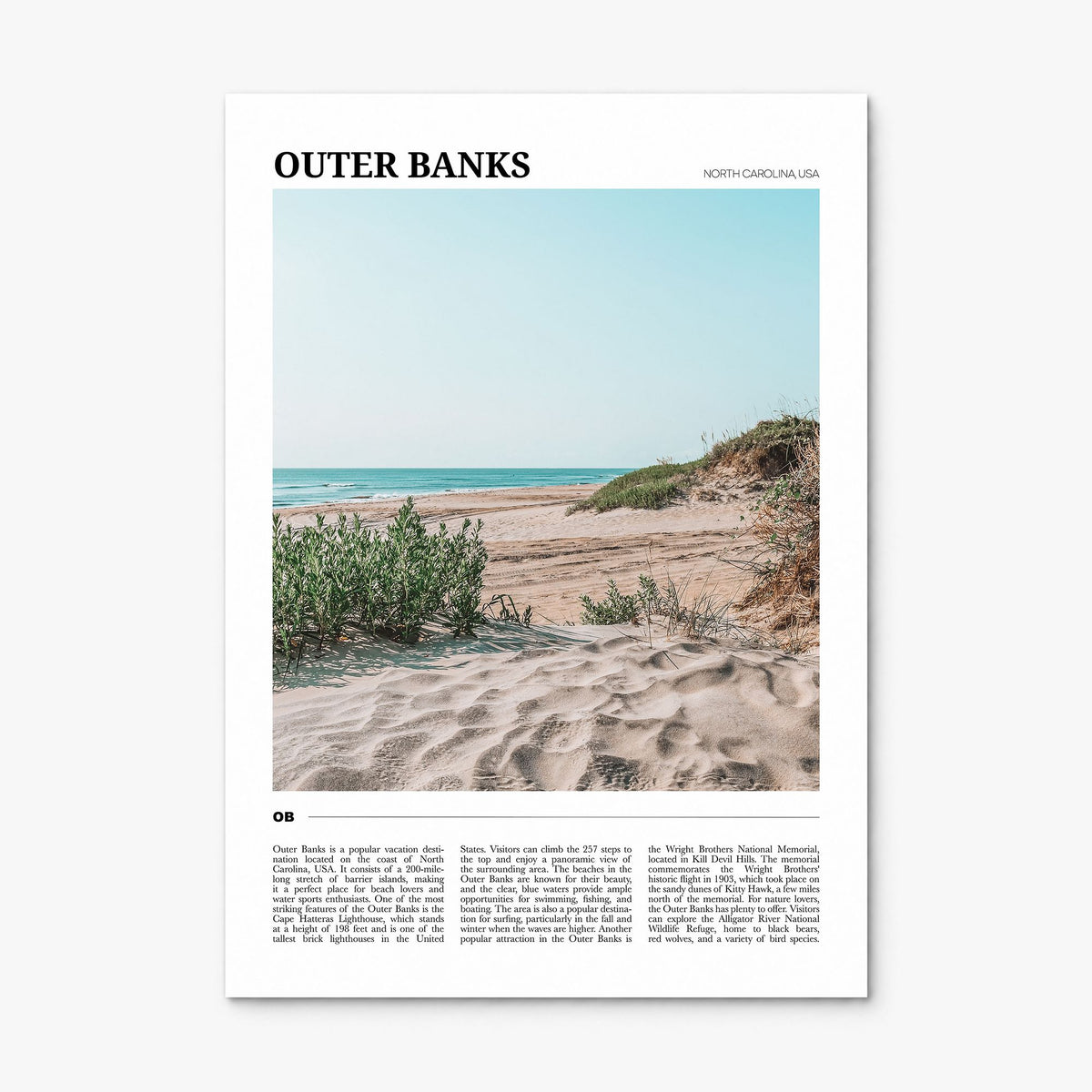 Outer Banks Travel Poster, print only (unframed)