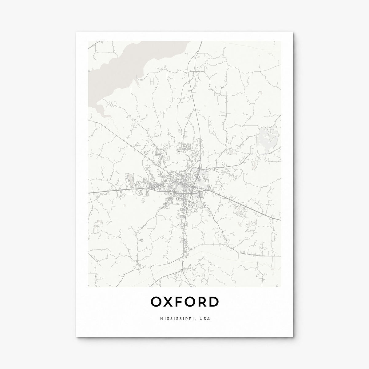 Oxford, Mississippi Map Poster, print only (unframed)