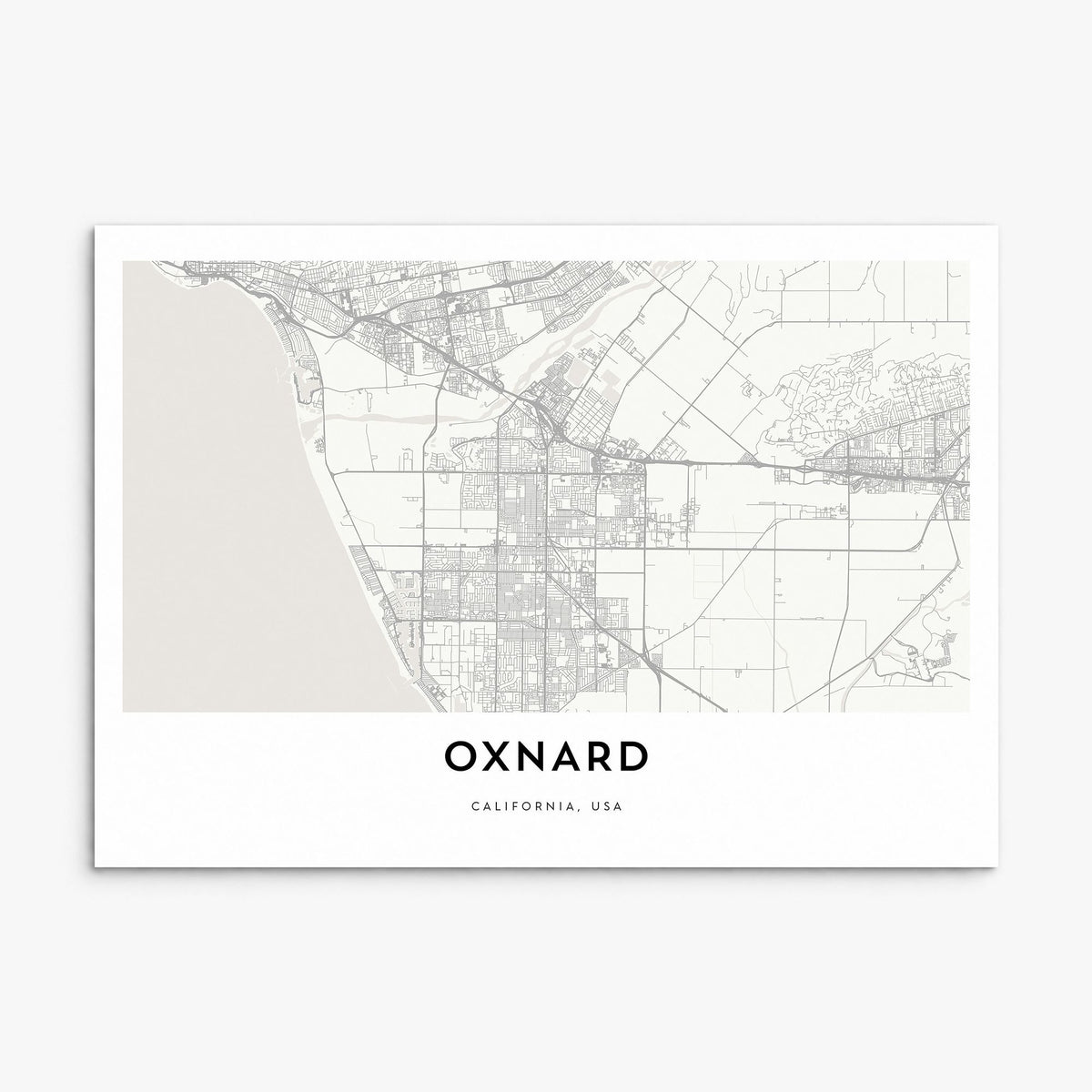 Oxnard Map Poster, print only (unframed)