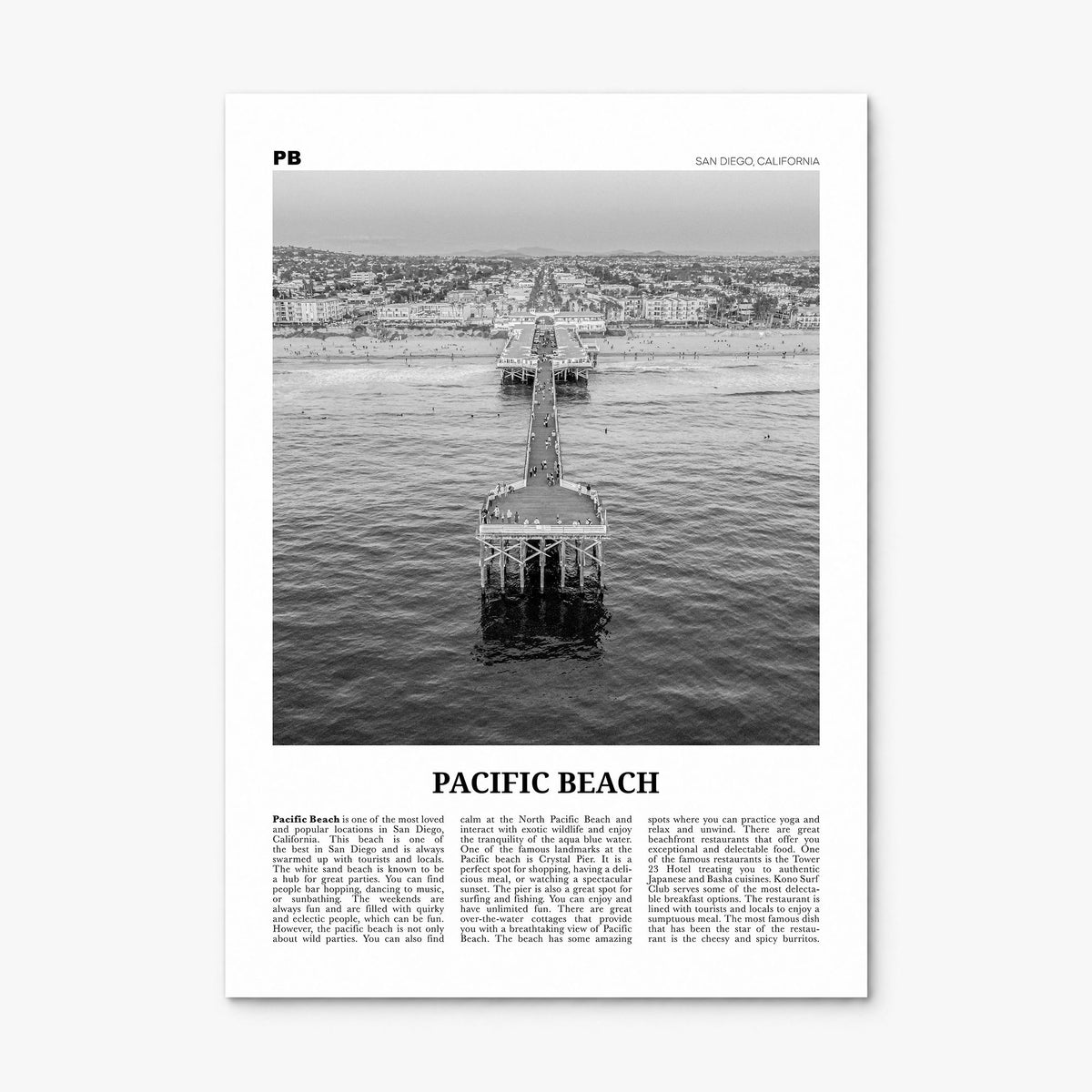 Pacific Beach Newspaper No 1 Poster, print only (unframed)