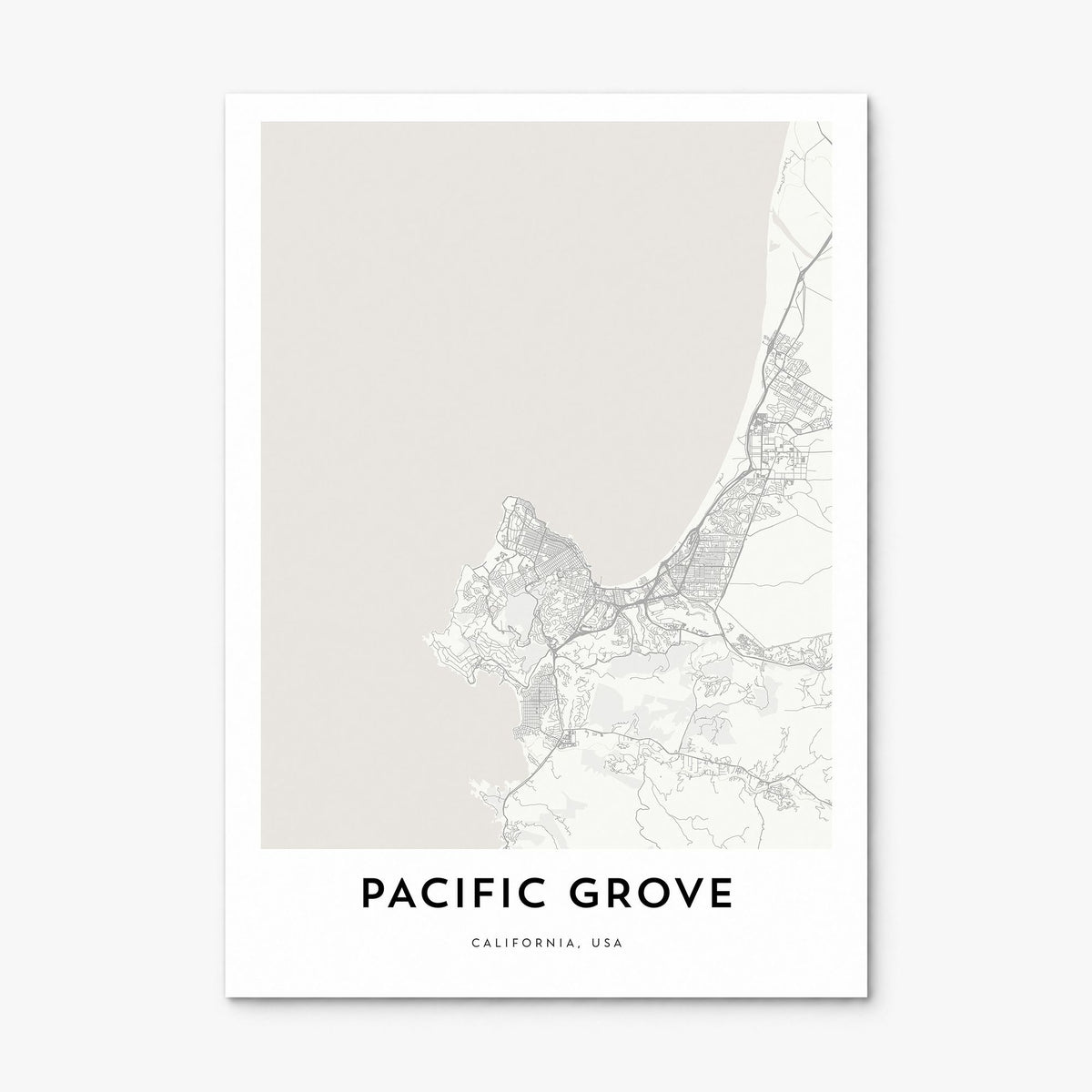 Pacific Grove Map Poster, print only (unframed)