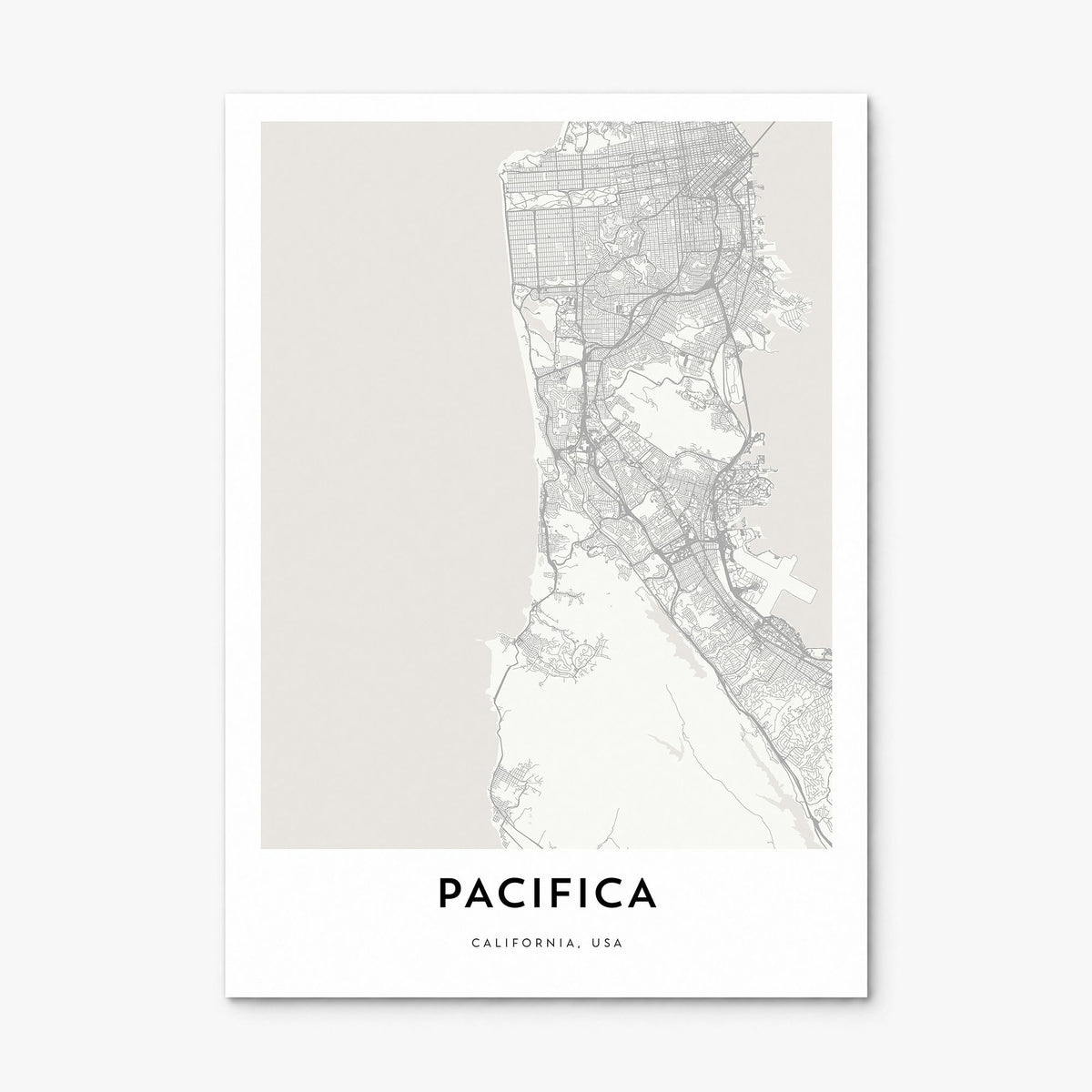 Pacifica Map Poster, print only (unframed)