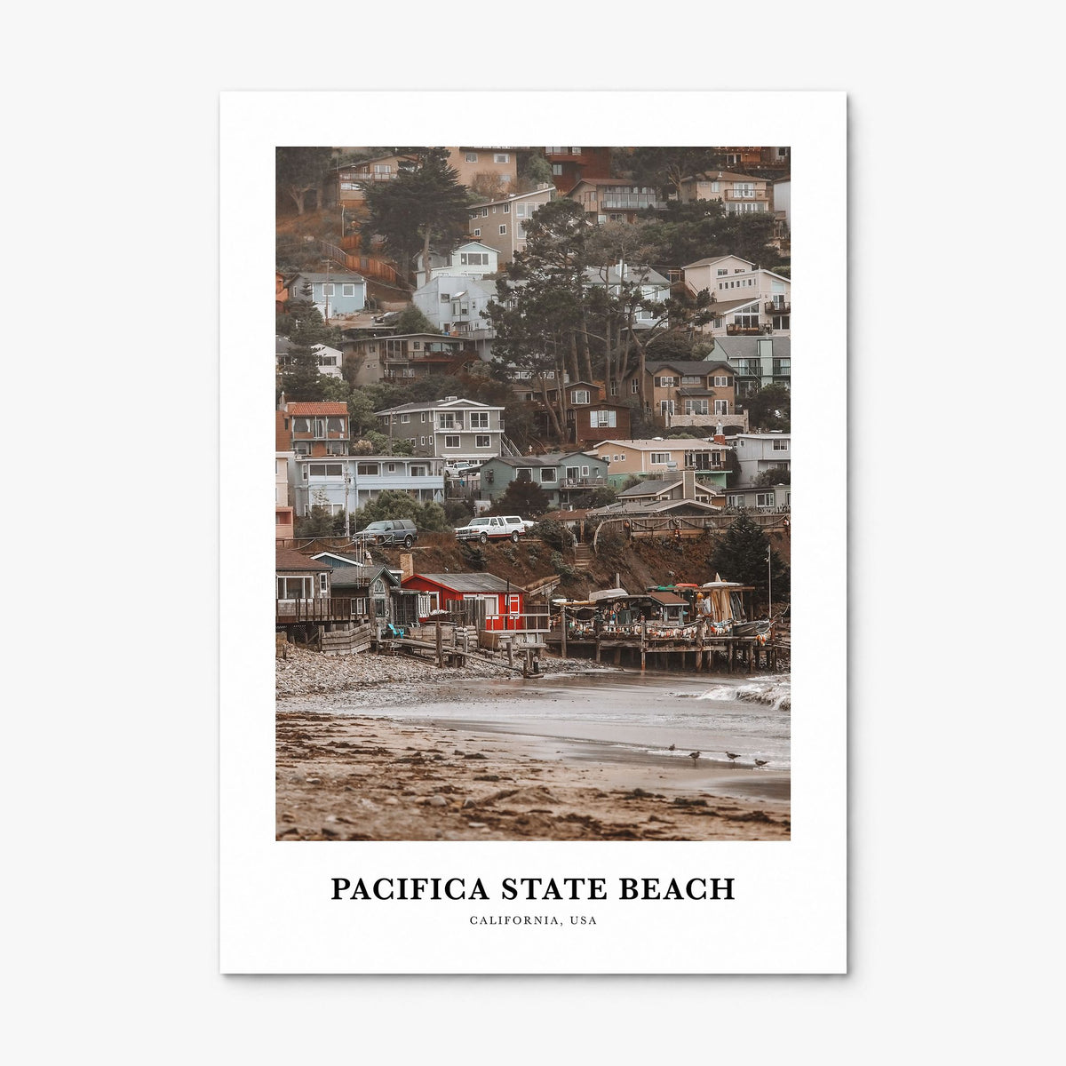 Pacifica State Beach Classic Poster, print only (unframed)