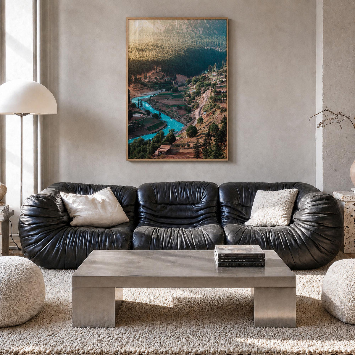 Pakistan colorful photo poster of Asia – vertical wall art in natural wood frame, hanging on wall