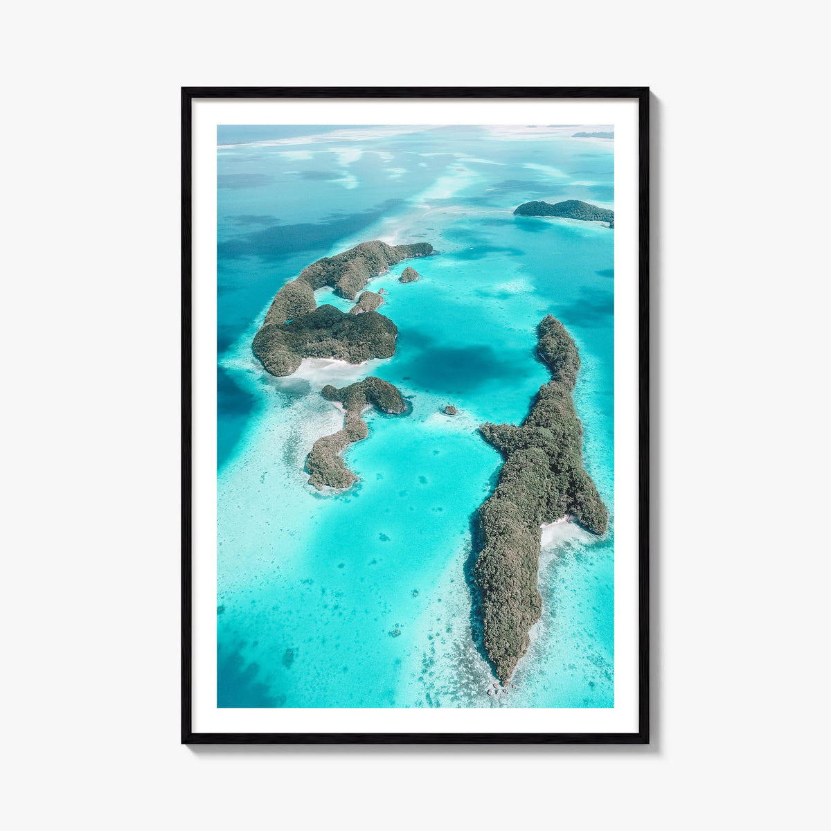 Palau colorful photo poster of Oceania – vertical wall art, unframed print shown in interior mockup