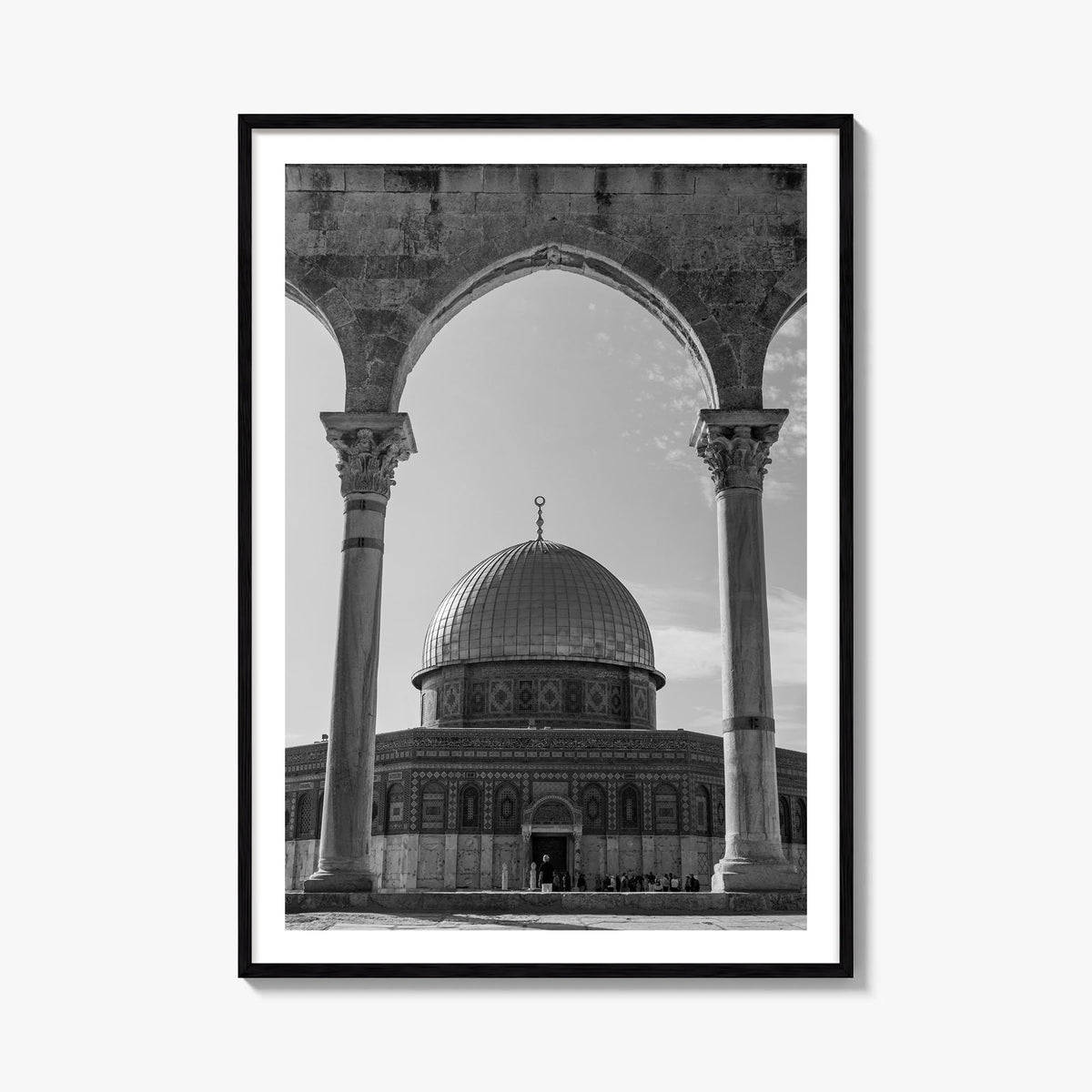 Palestine black & white photo poster of Middle East – vertical wall art, unframed print shown in interior mockup