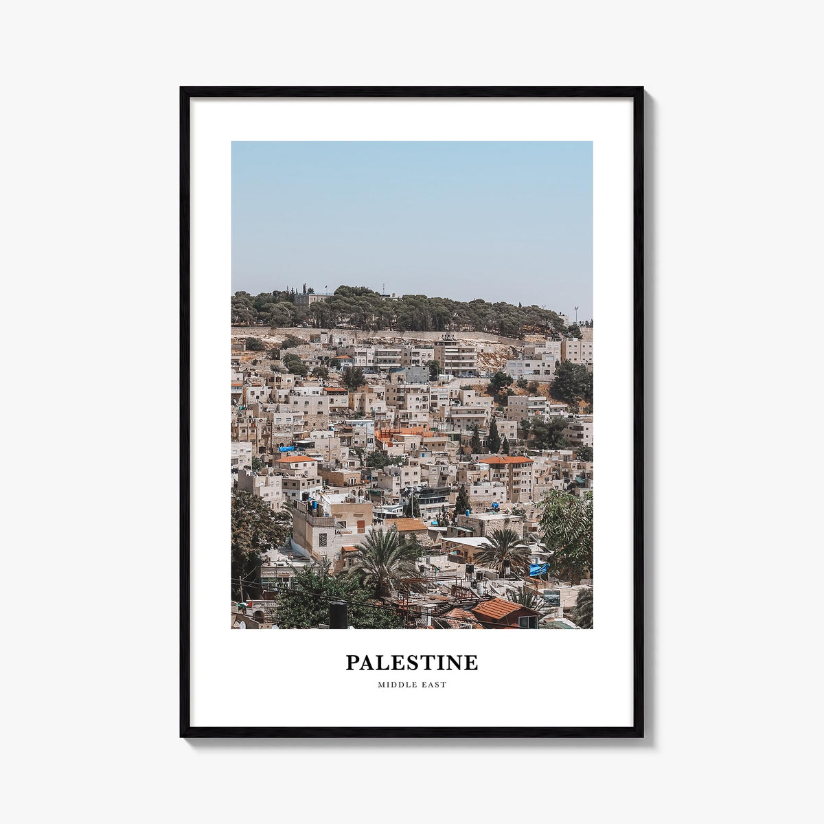 Palestine no. 2 colorful classic poster of Middle East – vertical wall art, unframed print shown in interior mockup