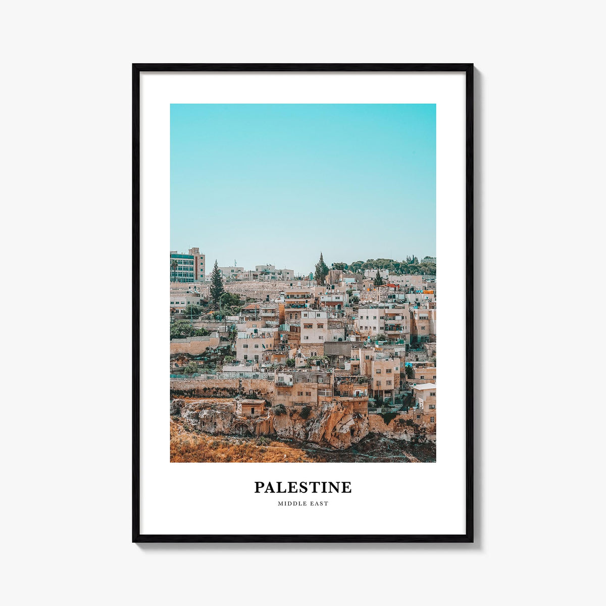Palestine no. 3 colorful classic poster of Middle East – vertical wall art, unframed print shown in interior mockup