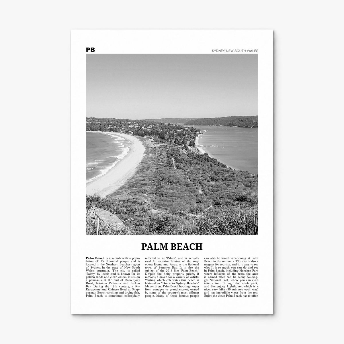 Palm Beach Newspaper Poster, print only (unframed)