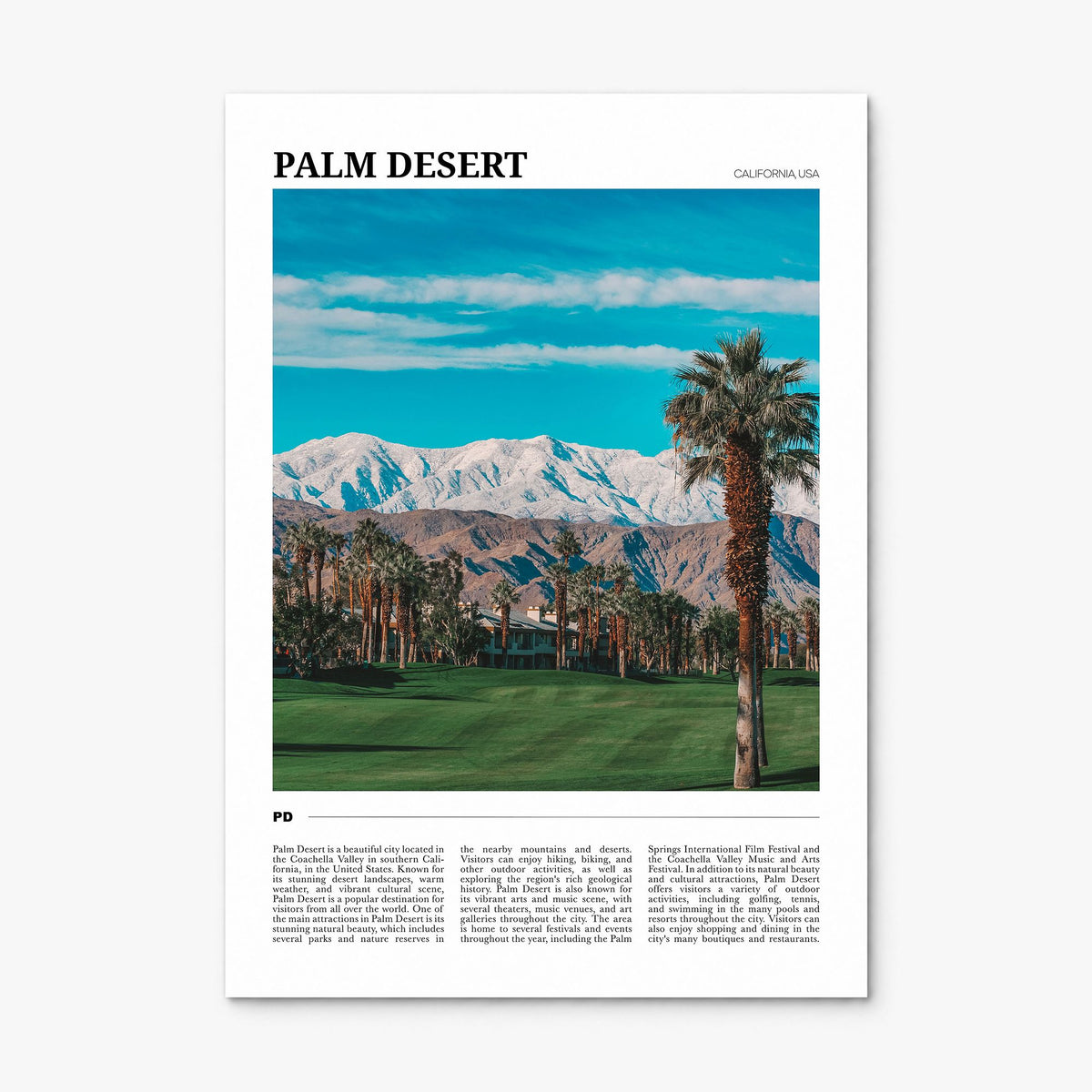 Palm Desert Travel Poster, print only (unframed)