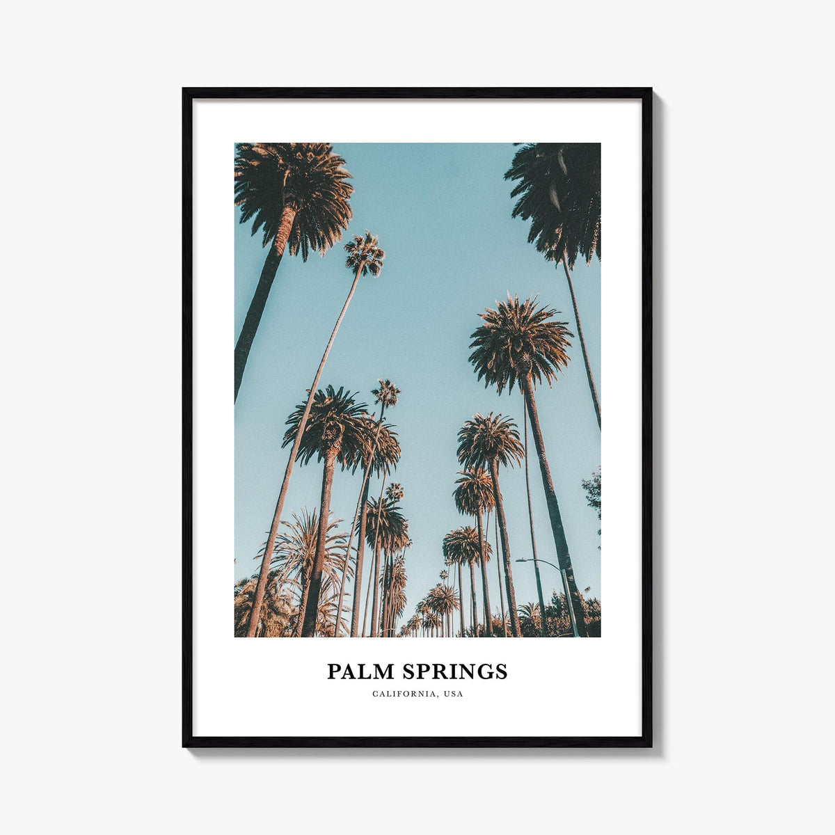 Palm Springs no. 1 colorful classic poster of California, USA – vertical wall art, unframed print shown in interior mockup