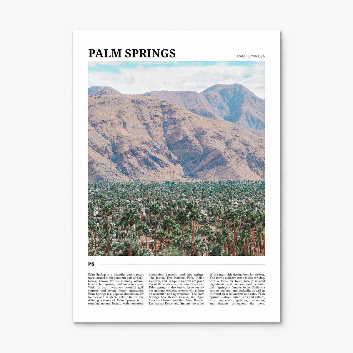 Palm Springs Travel No 2 Poster, print only (unframed)