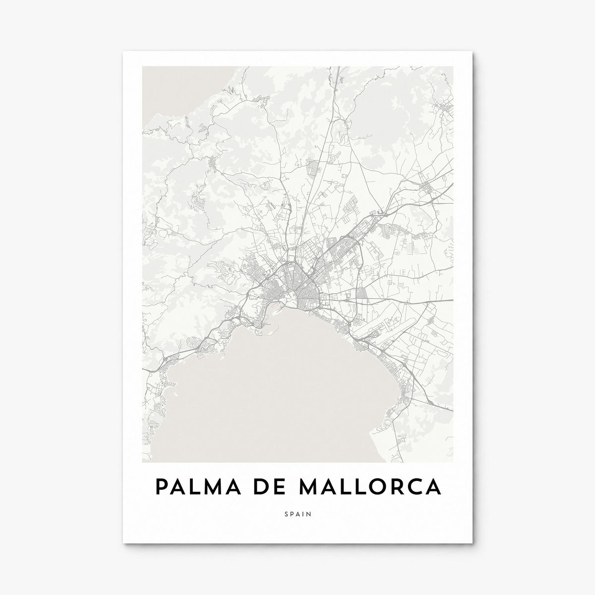 Palma de Mallorca Map Poster, print only (unframed)