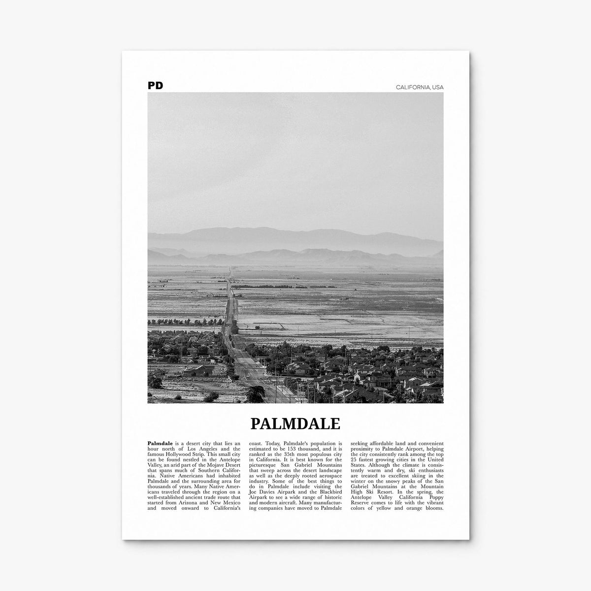Palmdale Newspaper Poster, print only (unframed)