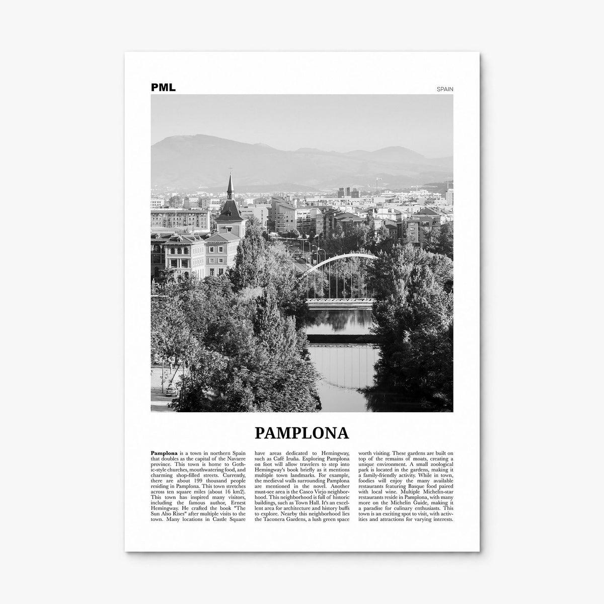 Pamplona Newspaper Poster, print only (unframed)