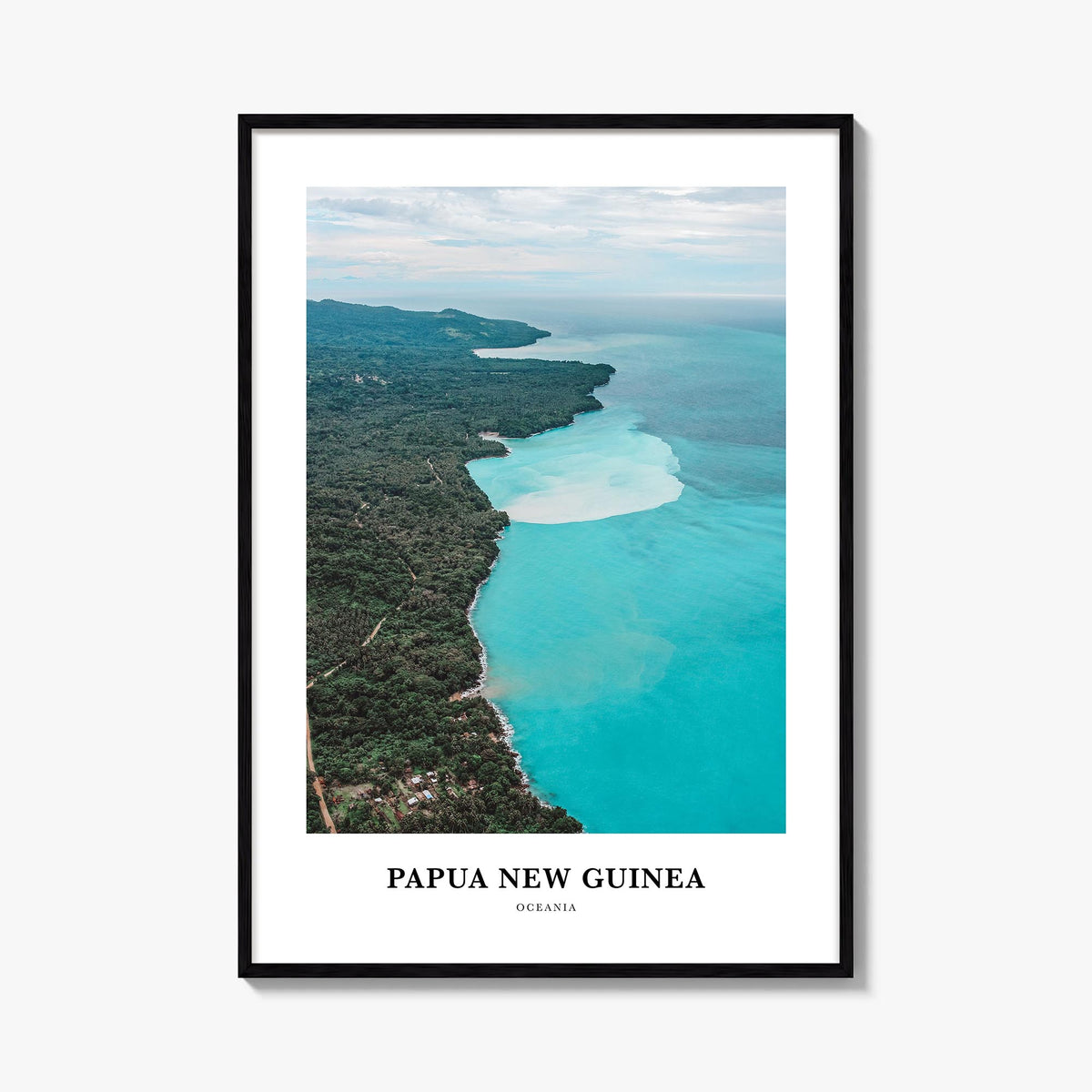 Papua New Guinea colorful classic poster of Oceania – vertical wall art, unframed print shown in interior mockup