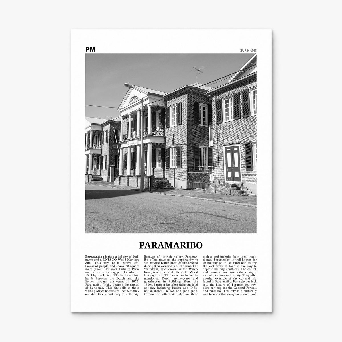 Paramaribo Newspaper Poster, print only (unframed)