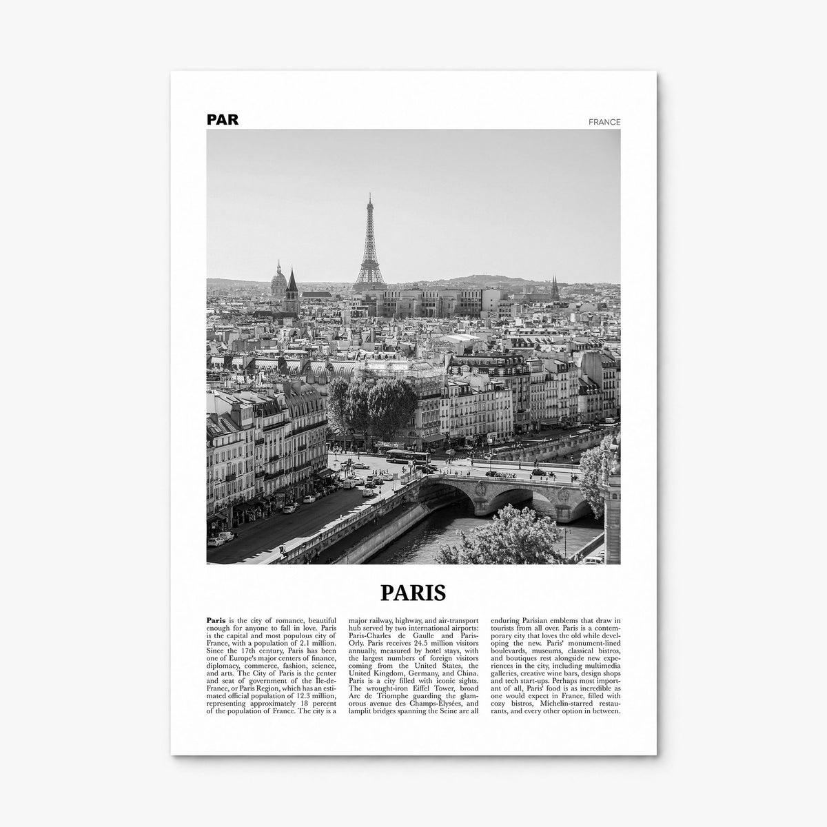 Paris Newspaper No 2 Poster, print only (unframed)