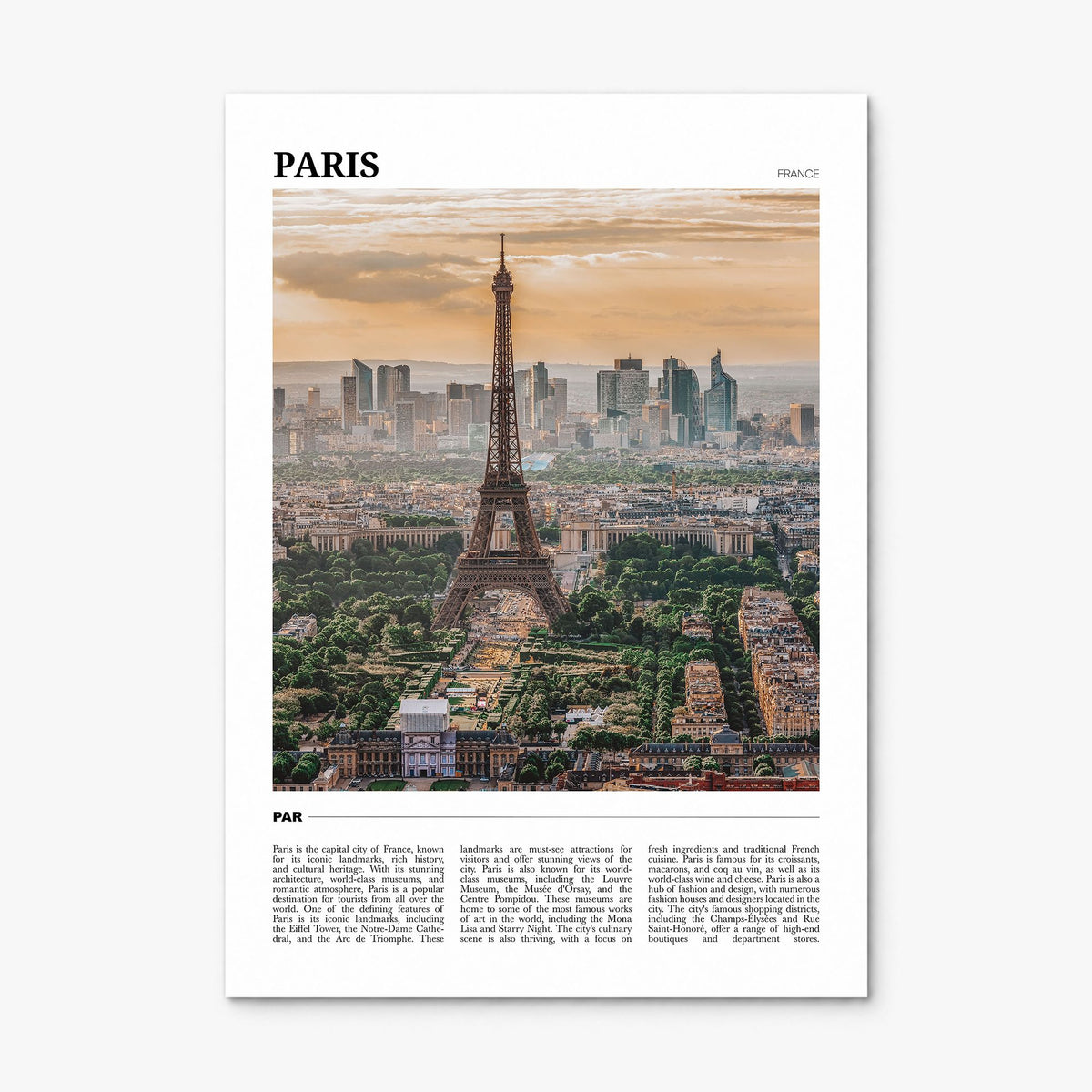 Paris Travel Poster, print only (unframed)