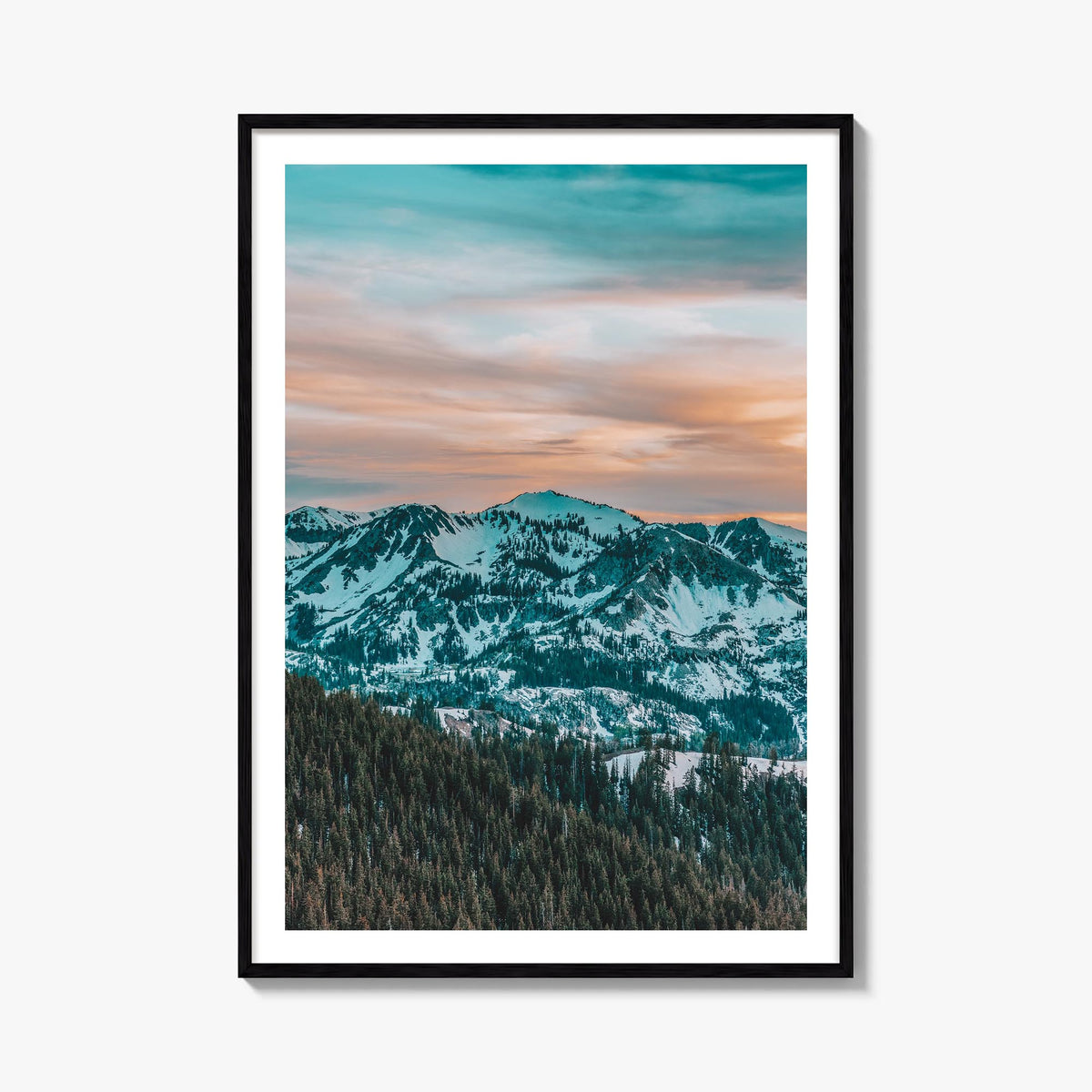 Park City no. 1 colorful photo poster of Utah, USA – vertical wall art, unframed print shown in interior mockup