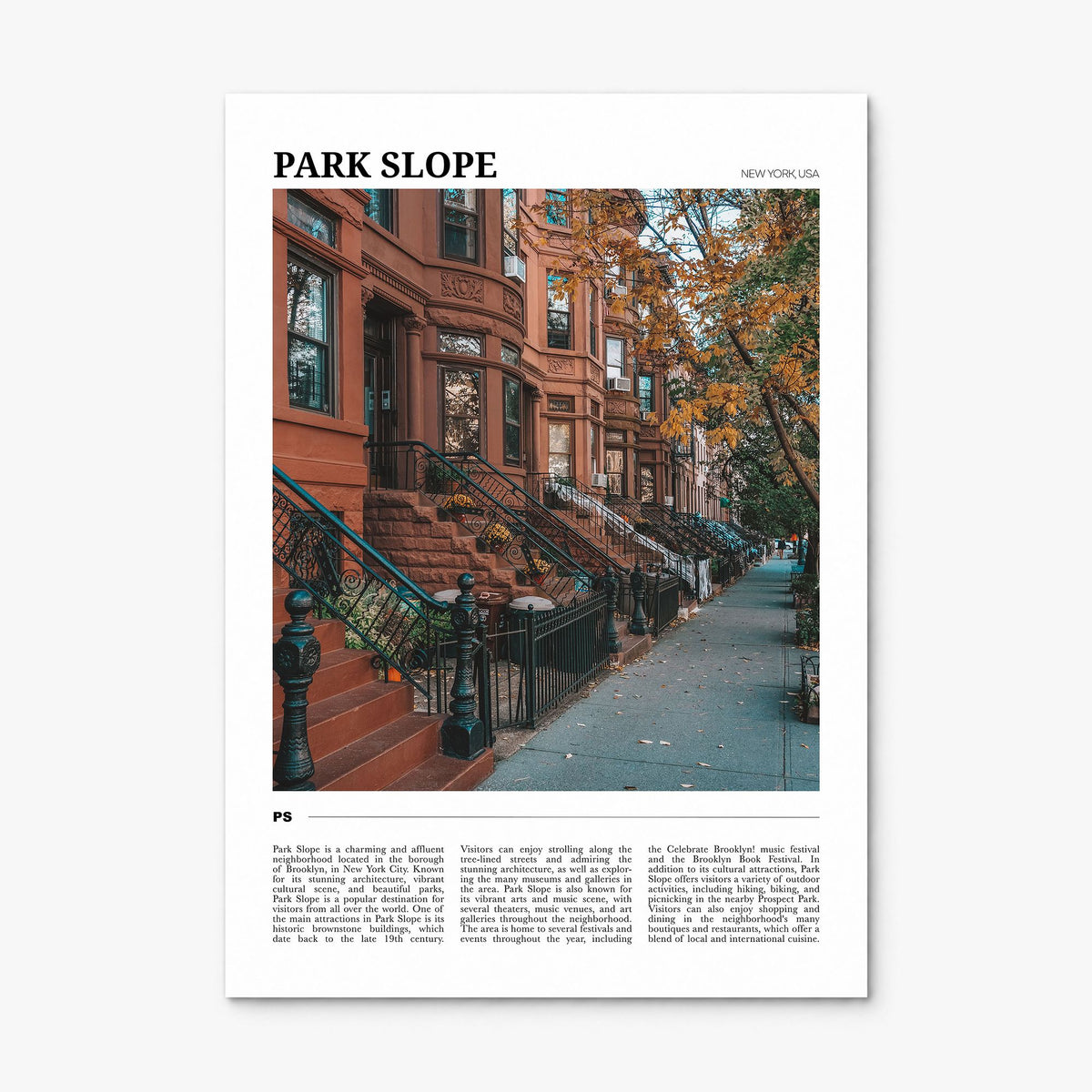 Park Slope Travel Poster, print only (unframed)
