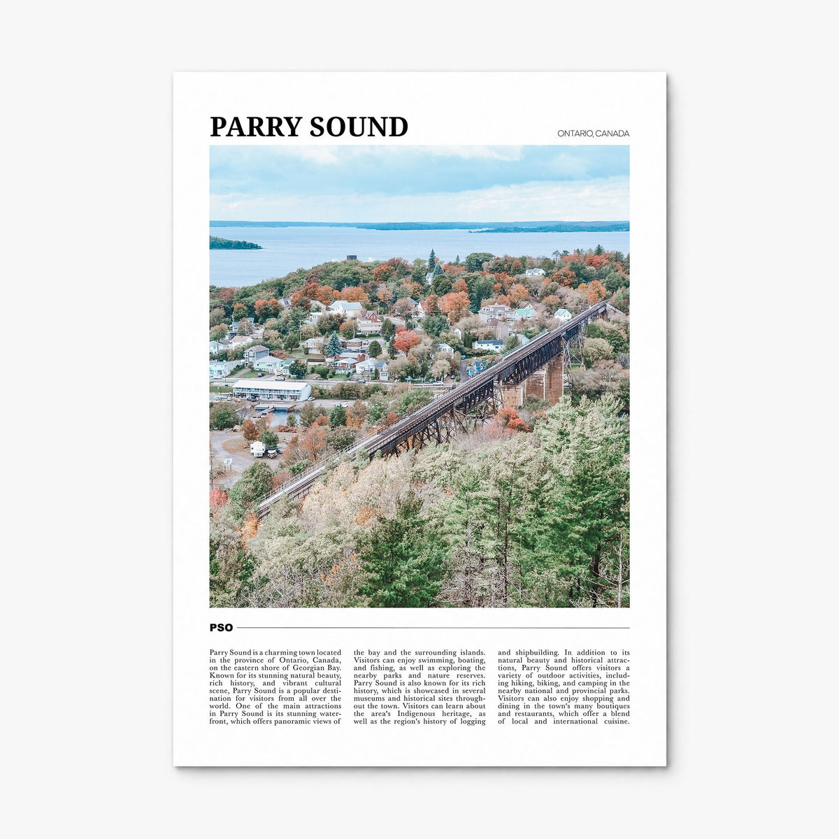 Parry Sound Travel Poster, print only (unframed)