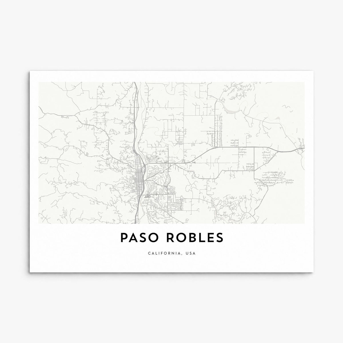 Paso Robles Map Poster, print only (unframed)