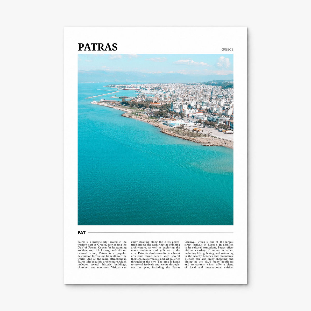 Patras Travel Poster, print only (unframed)