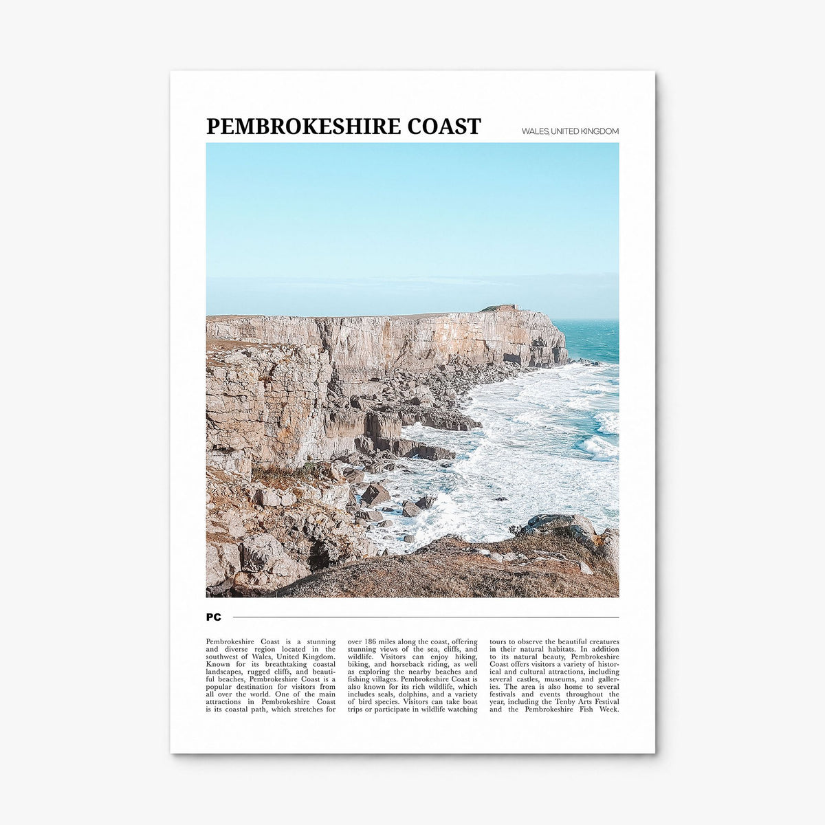 Pembrokeshire Coast Travel Poster, print only (unframed)