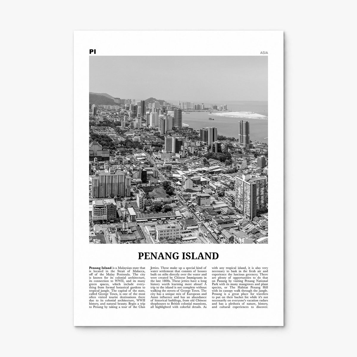 Penang Island Newspaper Poster, print only (unframed)