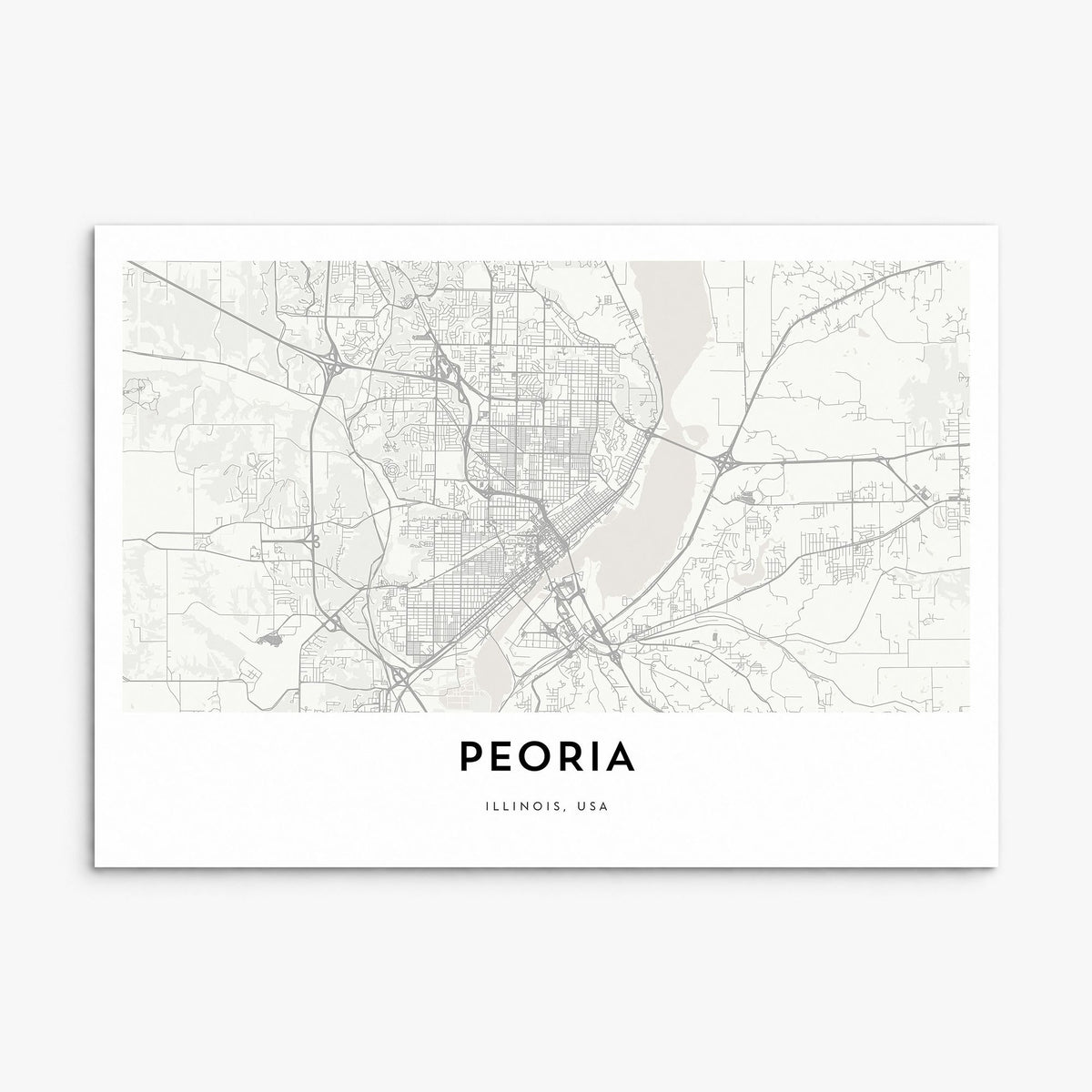 Peoria, Illinois Map Poster, print only (unframed)