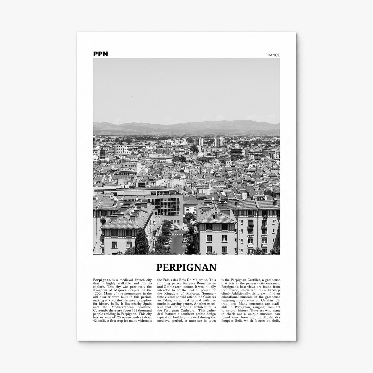 Perpignan Newspaper Poster, print only (unframed)