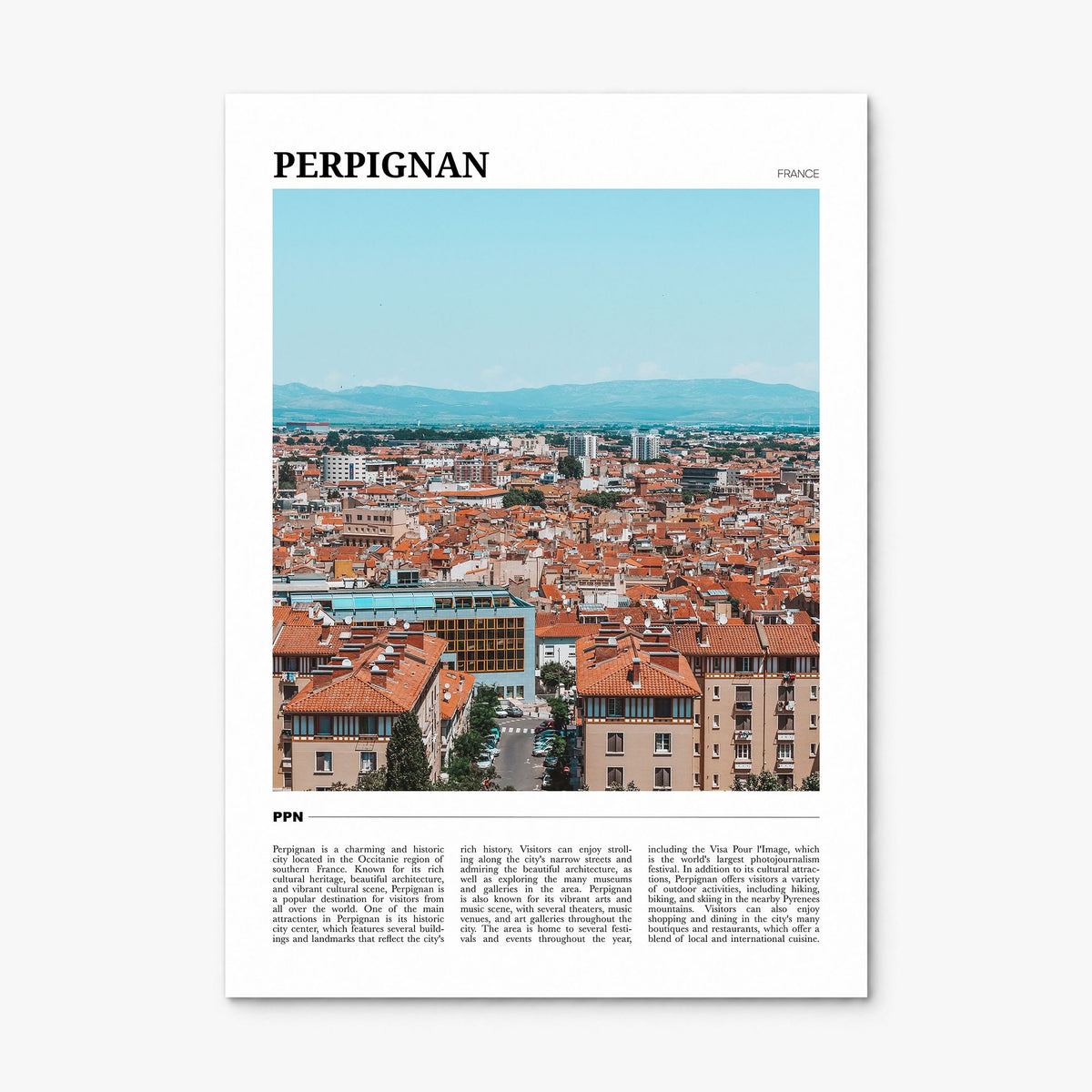 Perpignan Travel Poster, print only (unframed)