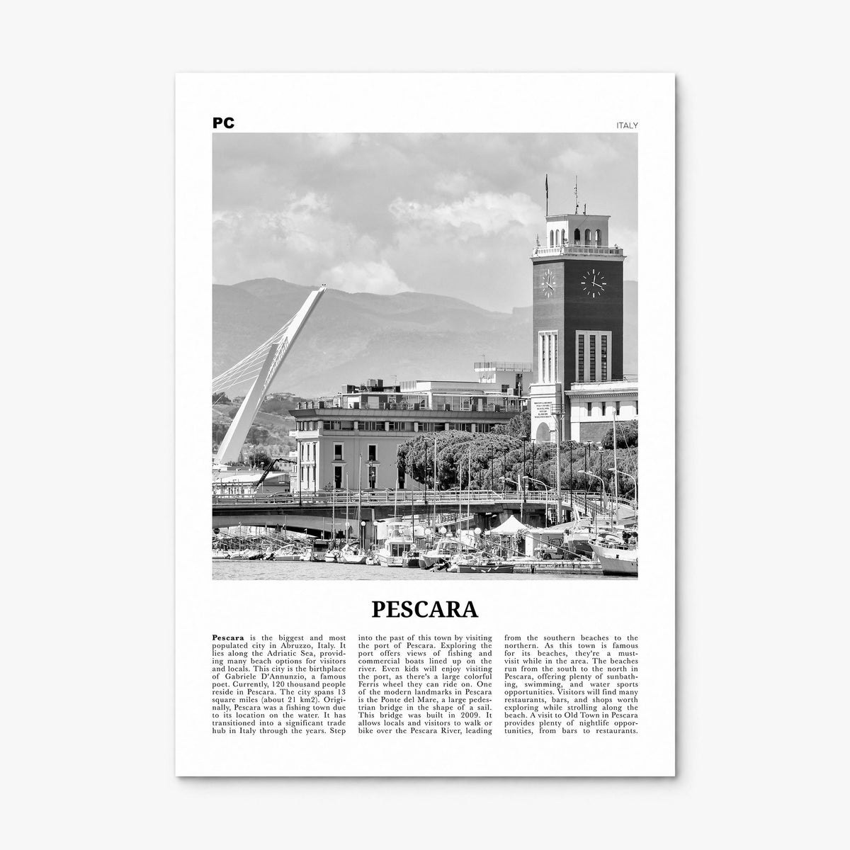 Pescara Newspaper Poster, print only (unframed)