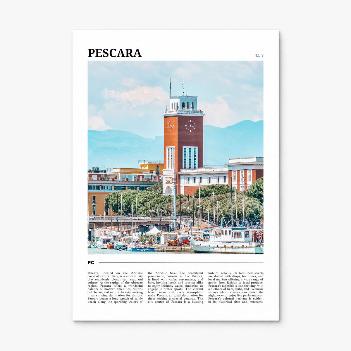 Pescara Travel Poster, print only (unframed)