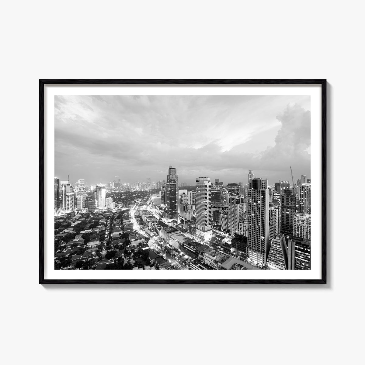 Philippines black & white photo poster of Asia – horizontal wall art, unframed print shown in interior mockup