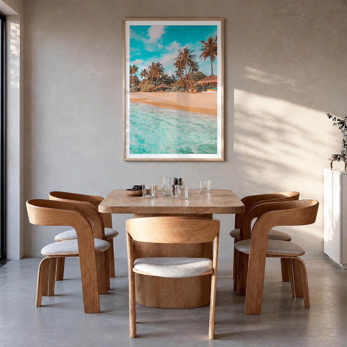 Philippines no. 1 colorful photo poster of Asia – vertical wall art in natural wood frame with white border, hanging on wall