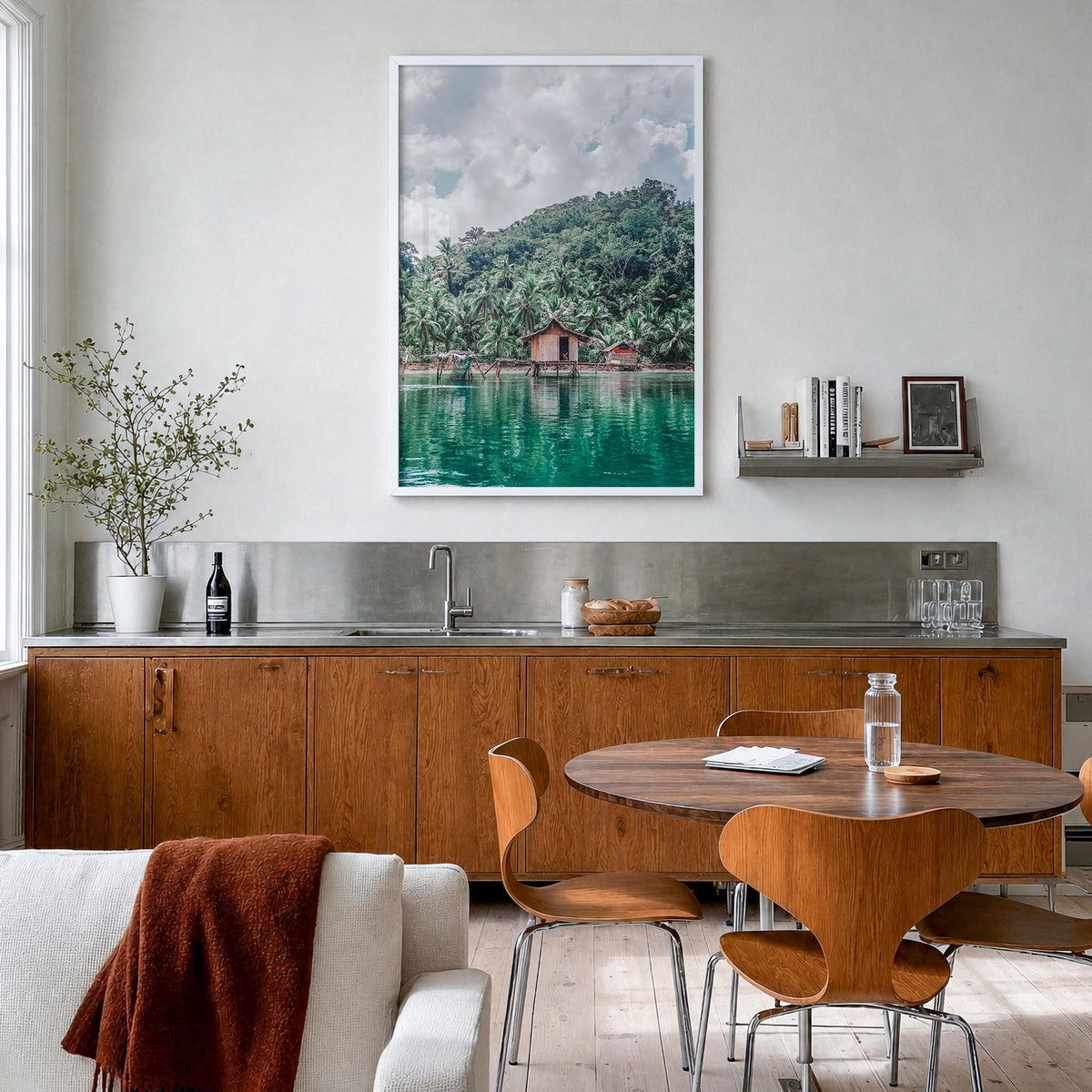 Philippines no. 2 colorful photo poster of Asia – vertical wall art in white wood frame, hanging on wall