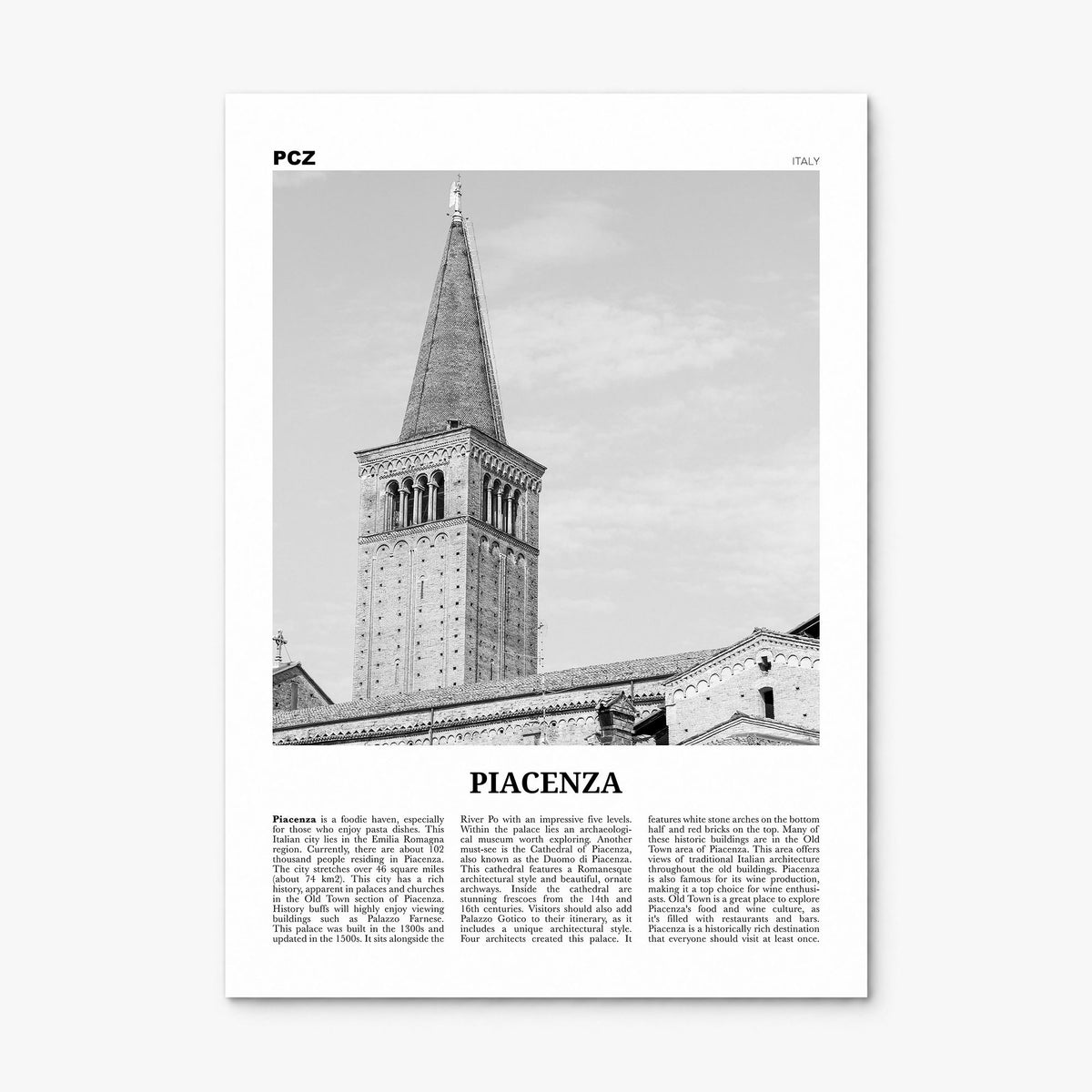 Piacenza Newspaper Poster, print only (unframed)