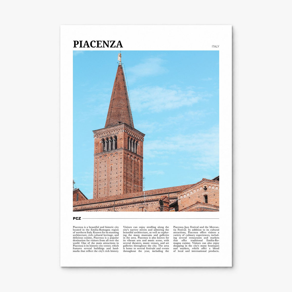 Piacenza Travel Poster, print only (unframed)