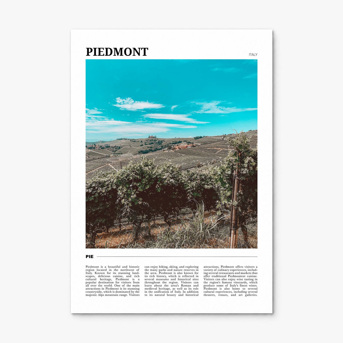 Piedmont Travel Poster, print only (unframed)