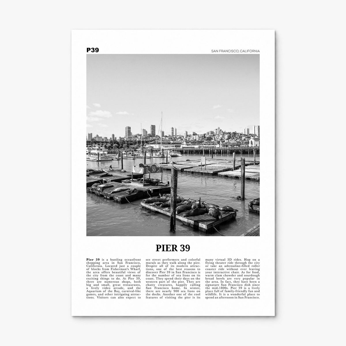 Pier 39 Newspaper Poster, print only (unframed)