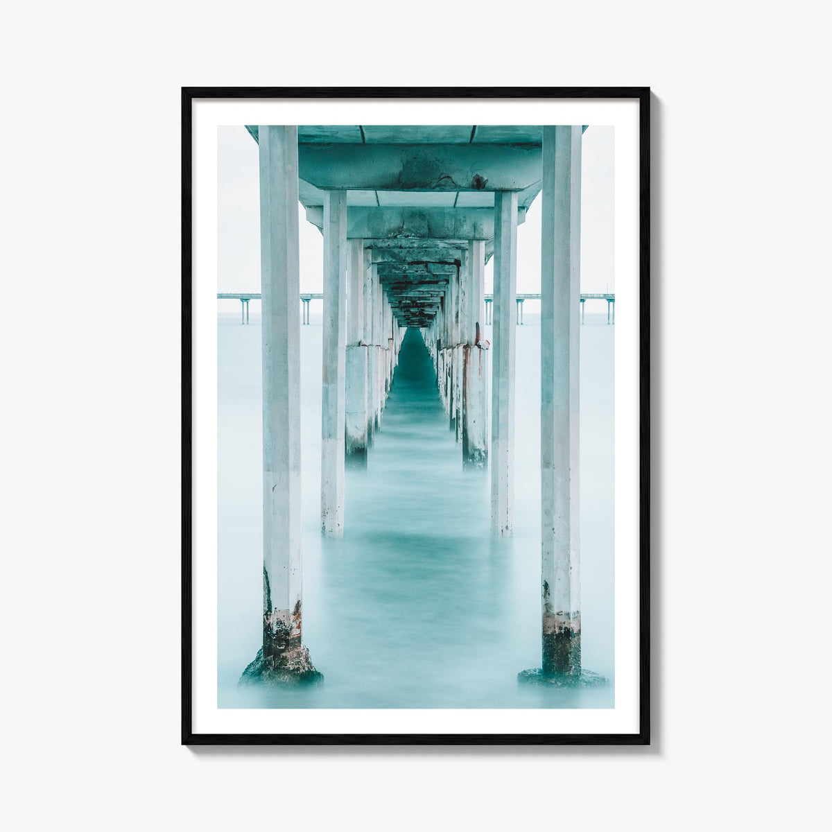 Pier no. 1 colorful photo poster – vertical wall art, unframed print shown in interior mockup