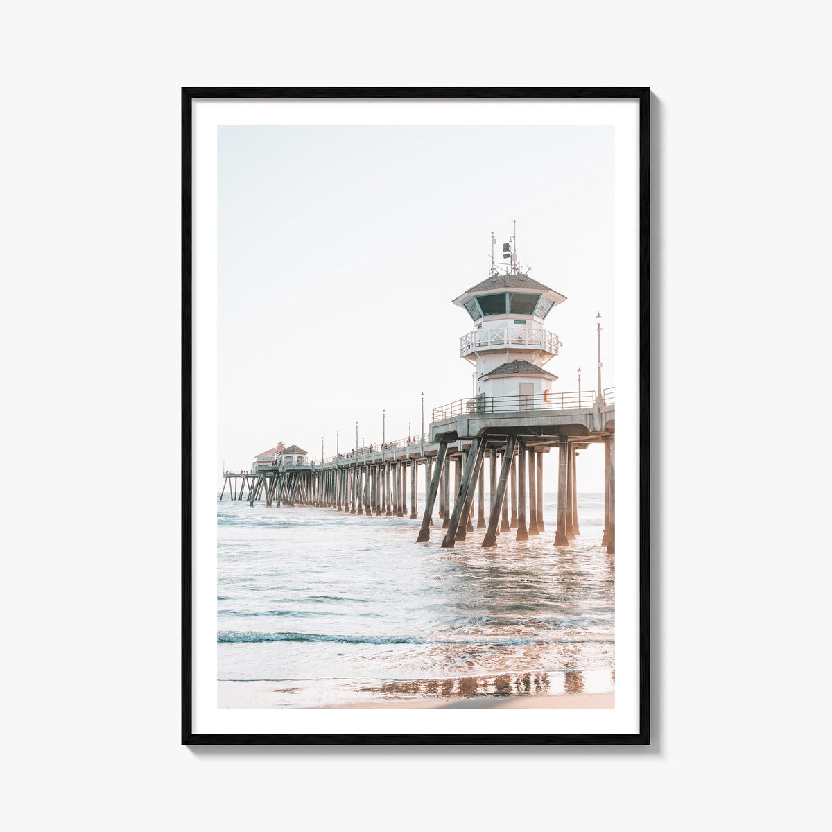 Pier no. 4 colorful photo poster – vertical wall art, unframed print shown in interior mockup