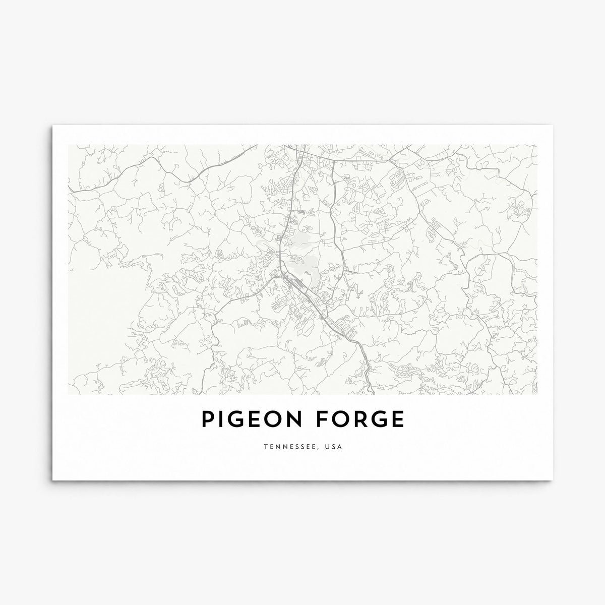Pigeon Forge Map Poster, print only (unframed)