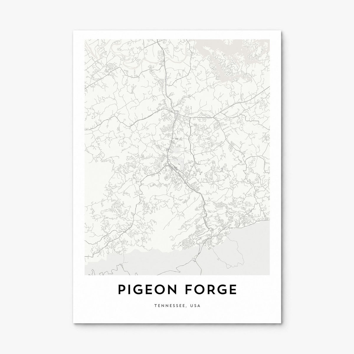 Pigeon Forge Map Poster, print only (unframed)
