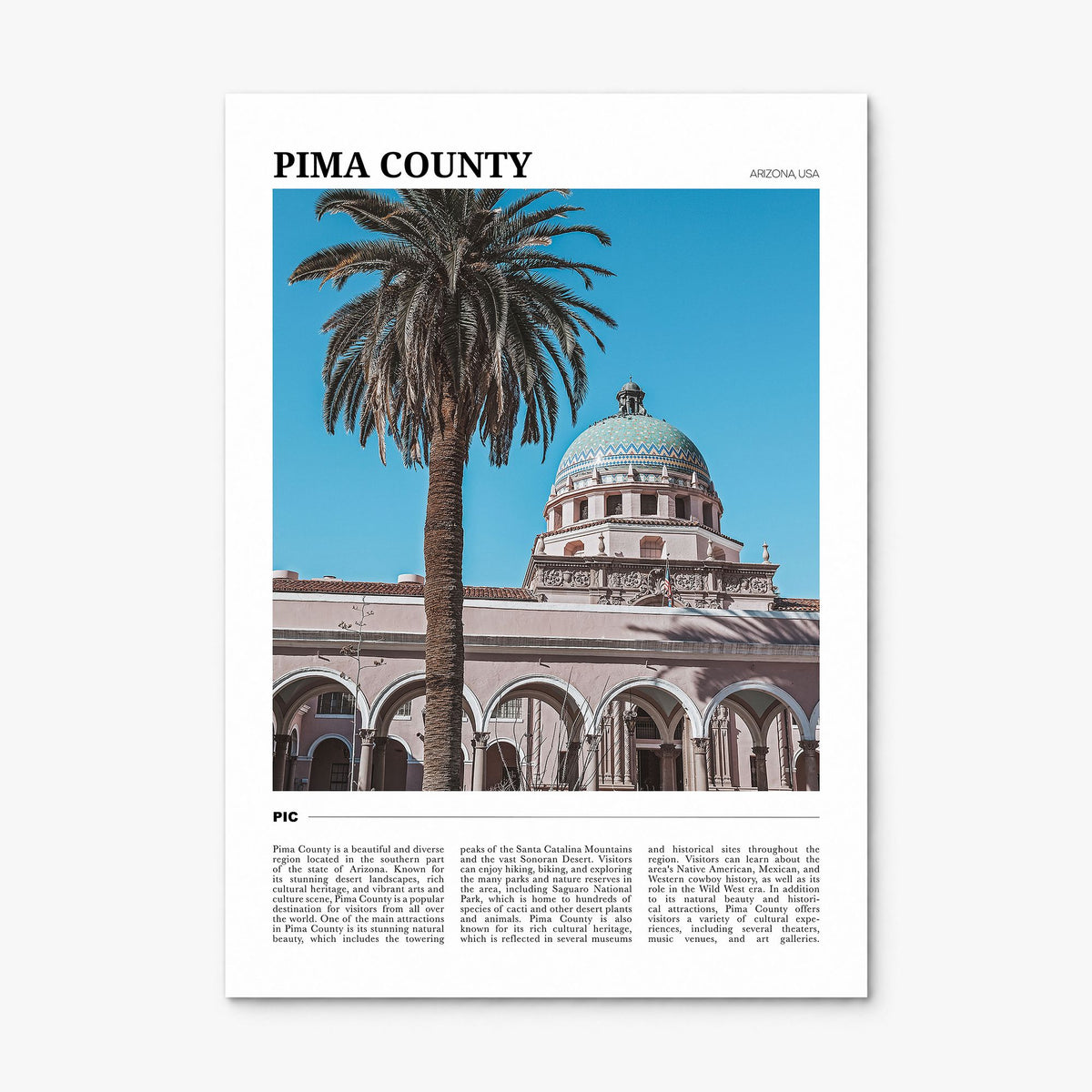 Pima County Travel Poster, print only (unframed)
